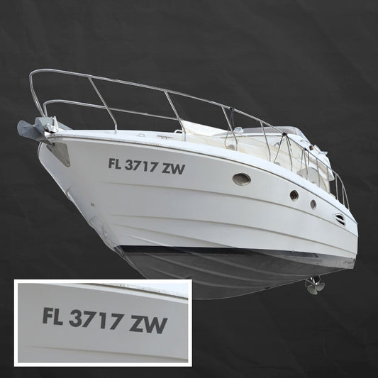 Boat Registration Numbers x2 (27"W x 3" H)