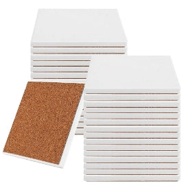 4" x 4" Coasters with Cork Bottom; Full Color Imprint